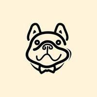 pit bull face illustration logo design vector