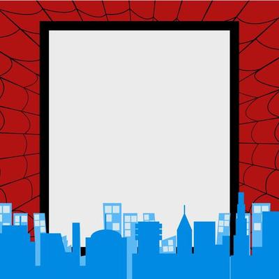 spider web with cityscape silhouette suitable for photo frame background