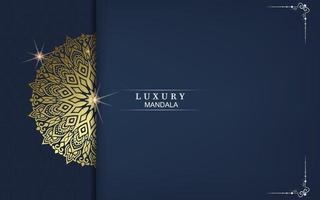 Luxury gold mandala ornate background for wedding invitation, book cover vector