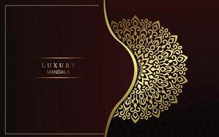 Luxury gold mandala ornate background for wedding invitation, book cover vector