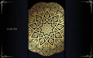 Luxury gold mandala ornate background for wedding invitation, book cover vector