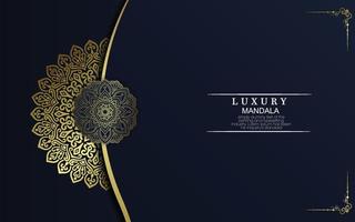 Luxury gold mandala ornate background for wedding invitation, book cover vector