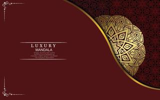 Luxury gold mandala ornate background for wedding invitation, book cover vector