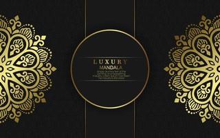 Luxury gold mandala ornate background for wedding invitation, book cover vector