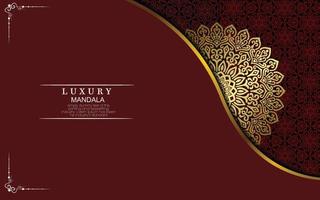 Luxury gold mandala ornate background for wedding invitation, book cover vector