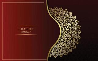 Luxury gold mandala ornate background for wedding invitation, book cover vector