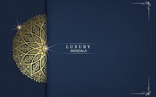 Luxury gold mandala ornate background for wedding invitation, book cover vector