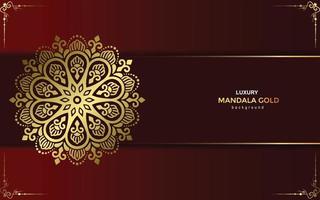 Luxury gold mandala ornate background for wedding invitation, book cover vector