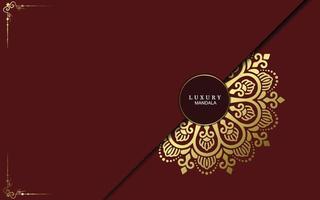 Luxury gold mandala ornate background for wedding invitation, book cover vector