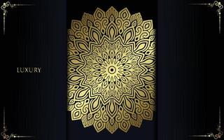 Fondo adornado de mandala de oro de lujo para invitación de boda, portada de libro vector