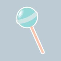 Pastel blue colored lollipop. vector