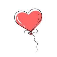 Helium Flying Balloon in the shape of heart vector