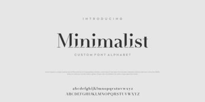 minimalist Serif classic design font vector illustration of alphabet letters.