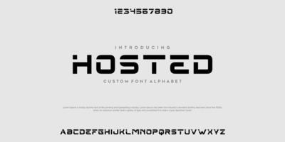Hosted Abstract minimal modern alphabet fonts. Typography technology vector illustration