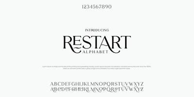 Restart Vintage Alphabet package, ready for classy  and modern to. vector