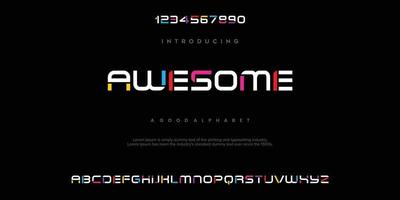 AWESOME Modern abstract digital alphabet font. Minimal technology typography, Creative urban sport fashion futuristic font and with numbers. vector illustration