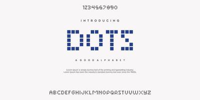 DOTS Sport Modern Future bold Alphabet Font. Typography urban style fonts for technology, digital, movie logo bold style. vector illustration