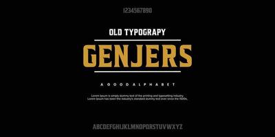 GENJERS Abstract minimal modern alphabet fonts. Typography technology vector illustration