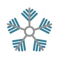 icono de dos colores de glifo de copo de nieve vector