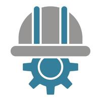 Automated Engineering Glyph Two Color Icon vector