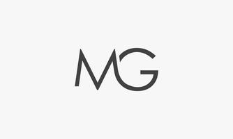 Logo de letra mg aislado sobre fondo blanco. vector
