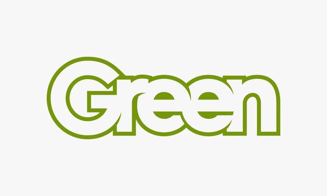 line text Green nature design concept isolated on white background.