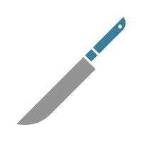 icono de dos colores de glifo de cuchillo vector