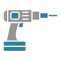 Drilling Machine Glyph Two Color Icon vector