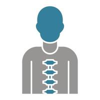 icono de dos colores de glifo de columna vertebral vector