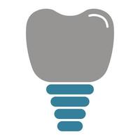 Tooth Implant Glyph Two Color Icon vector