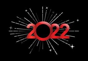2022 año nuevo, feliz año nuevo 2022 con vector de diseño de fuegos artificiales