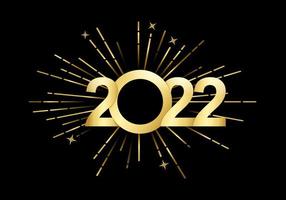 2022 año nuevo, feliz año nuevo 2022 con vector de diseño de fuegos artificiales