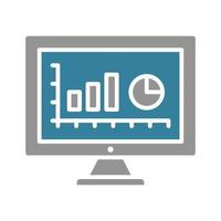 Analytics Glyph Two Color Icon vector