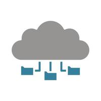 Cloud Data Glyph Two Color Icon vector