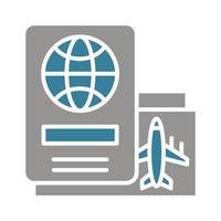 Flight Pass Glyph Two Color Icon vector