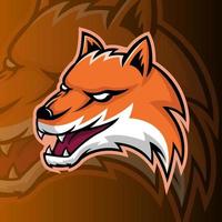 fox head mascot logo vector