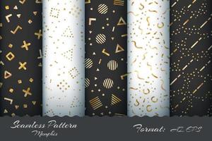 Set Retro Memphis Seamless Pattern