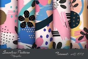 Set Five Memphis Seamless Pattern.