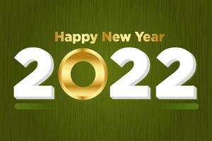 happy new year, with a combination of green and gold vector