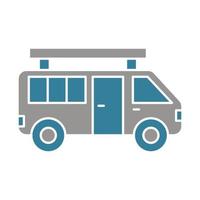 Camping Car Glyph Two Color Icon vector