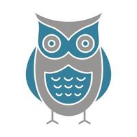 Owl Glyph Two Color Icon vector