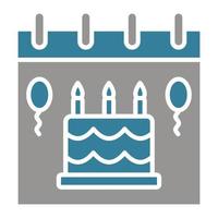 Birthday Event Glyph Two Color Icon vector