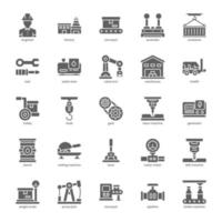 paquete de iconos de fabricación para el diseño de su sitio web, logotipo, aplicación, interfaz de usuario. diseño de glifo de icono de fabricación. Ilustración de gráficos vectoriales y trazo editable. vector