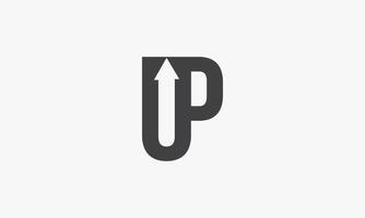 U P letter with arrow up design vector