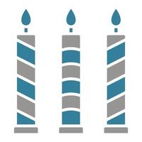 Candles Glyph Two Color Icon vector