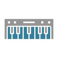 Piano keyboard Glyph Two Color Icon vector
