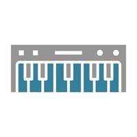 Piano keyboard Glyph Two Color Icon vector