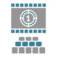 Cinema Screen Glyph Two Color Icon vector