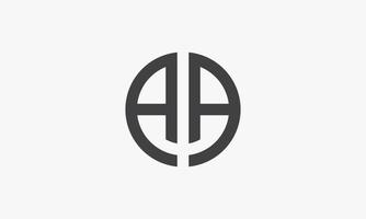 circle letter A or AA logo concept isolated on white background. vector