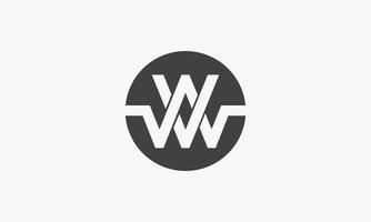 VW or WV circle logo concept isolated on white background. vector